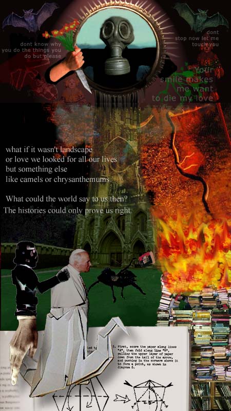 The Lonely Gardener Towers Over The Landscape Of Burning Paper